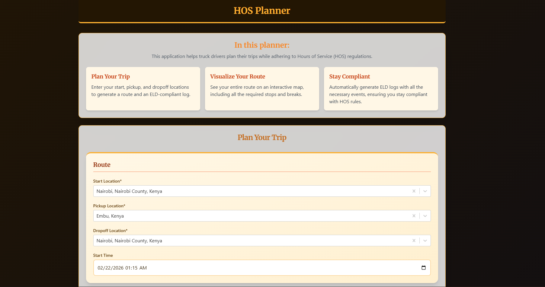 Truck HOS Planner V2